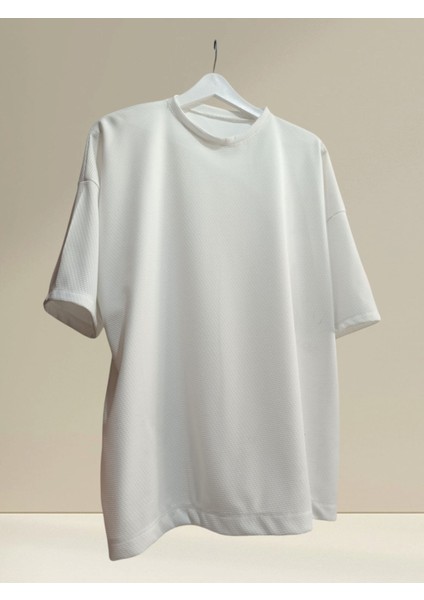 Unisex Beyaz Oversize Tişört Basic Yazlık Tshirt