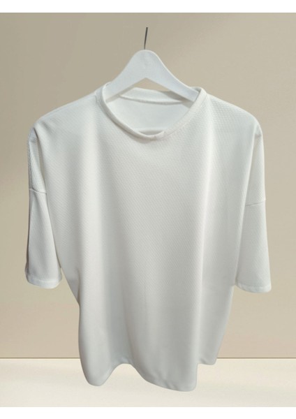 Unisex Beyaz Oversize Tişört Basic Yazlık Tshirt