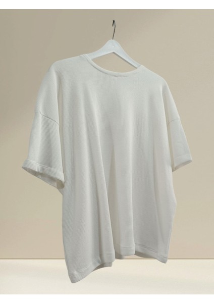 Unisex Beyaz Oversize Tişört Basic Yazlık Tshirt