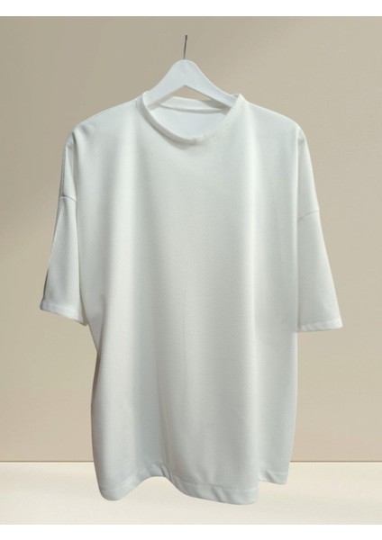 Unisex Beyaz Oversize Tişört Basic Yazlık Tshirt