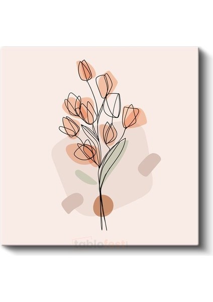 Minimalist Laleler - Ince Çizgili Soyut Çiçek Deseni Kanvas Tablo fiyatları
