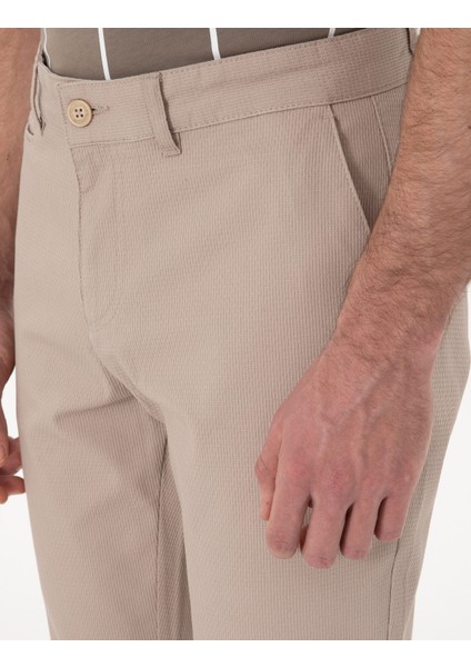 Erkek Bej Slim Fit Kanvas Pantolon 50308077-VR011
