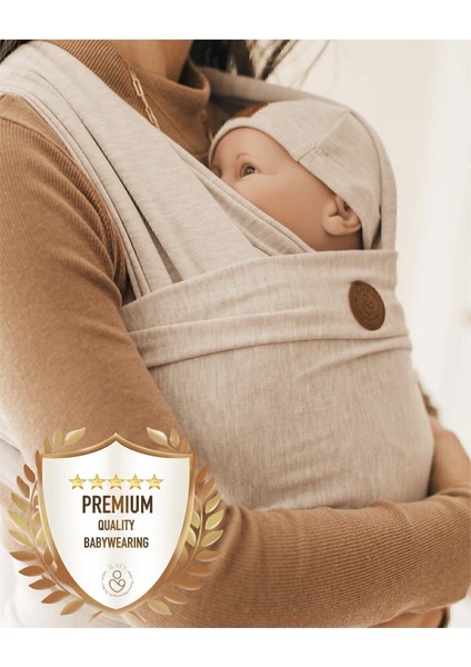 Premium Birinci Sınıf Pamuklu Esnek Wrap Sling Soft Bej (Babywearinge Özel Üretim Kumaş)