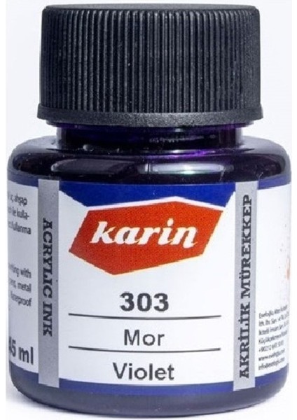 Hat Mürekkebi-Kaligrafi Mürekkebi-Akrilik Mürekkep Mor 303-45ML