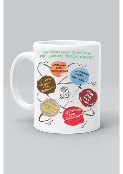 Şu Atomları Tahminen Ne Zaman Parçalarlar Baskılı Beyaz Klasik Kupa Bardak