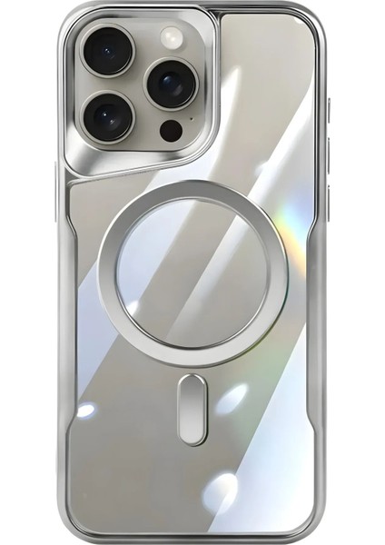 Apple iPhone 16 Pro Max Kılıf Prizma Kamera Çıkıntılı Magsafe Şarj Destekli Mat Renkli Şeffaf Kapak