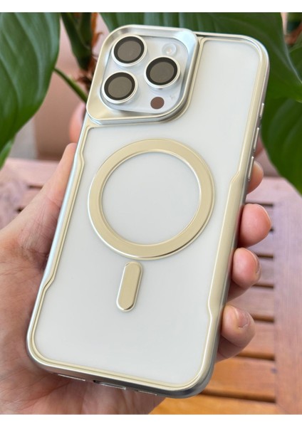 Apple iPhone 16 Pro Max Kılıf Prizma Kamera Çıkıntılı Magsafe Şarj Destekli Mat Renkli Şeffaf Kapak