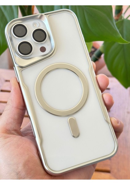 Apple iPhone 16 Pro Max Kılıf Prizma Kamera Çıkıntılı Magsafe Şarj Destekli Mat Renkli Şeffaf Kapak