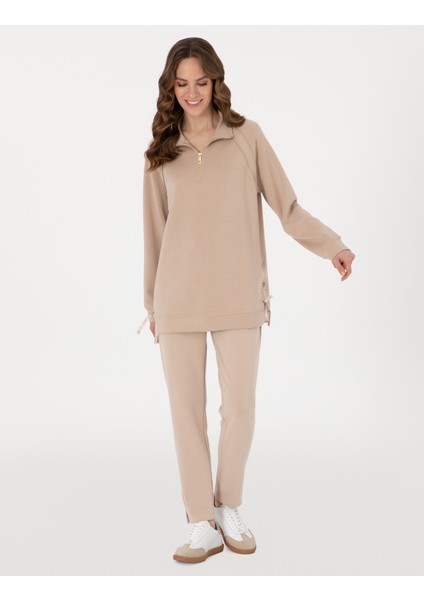 Kadın Bej Comfort Fit Sweatshirt 50301342-VR011