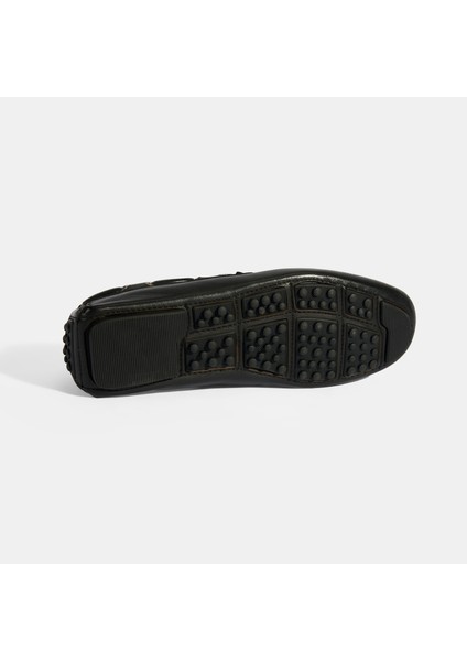 Erkek Kahve Bağcık Detaylı Slip-On Deri Loafer