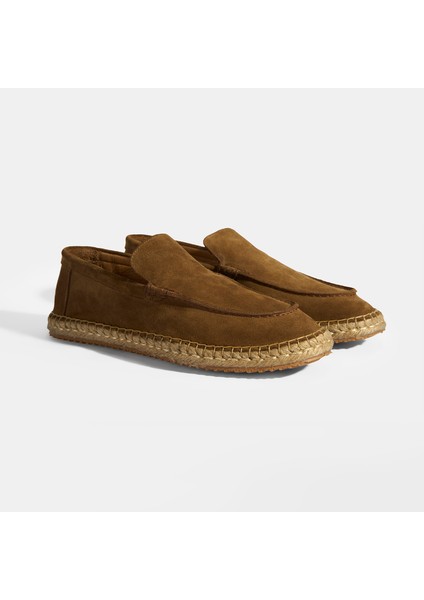 Erkek Taba Slip-On Süet Espadril