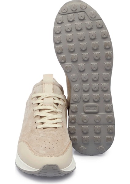 Bej Hakiki Süet Deri Erkek Sneaker - E24I1AY56639-B79