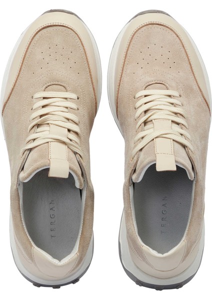 Bej Hakiki Süet Deri Erkek Sneaker - E24I1AY56639-B79