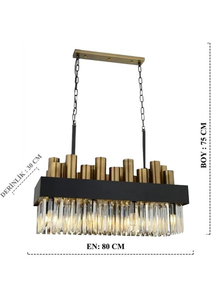 Torre Sıralı Eskitme Kristalli, Taşlı Modern Tasarım Yemek Masası Üstü, Kristal Salon Avize modelleri