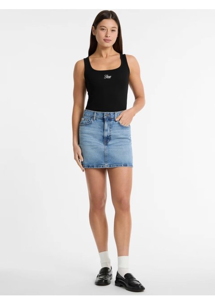 Guess Kadın Mavi Jean Mini Etek