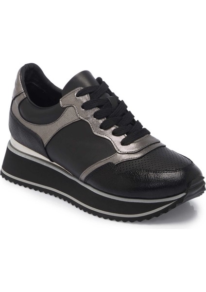 Siyah Hakiki Deri Kadın Sneaker - K24I1AY67119-A23