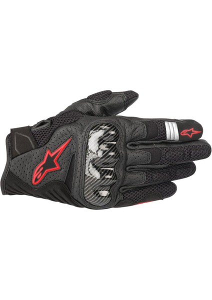 Smx-1 Air V2 Korumalı Motosiklet Eldiveni Siyah Kırmızı