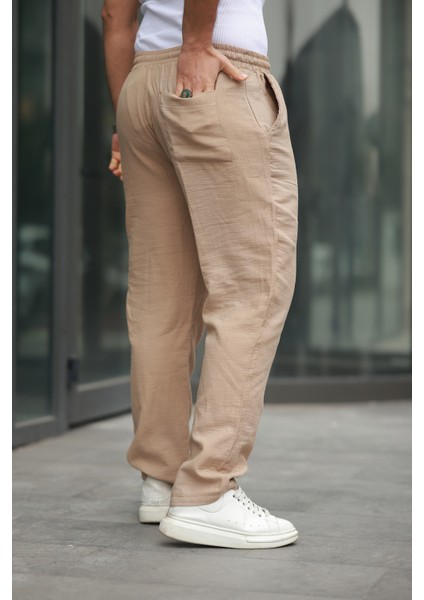 Erkek Trend Beli Lastikli Bol Paça Baggy Pantolon modelleri