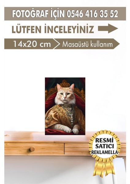 No:28 Kişiye Özel Tasarım Evcil Hayvan Tablosu Patili Hediyelik Kraliyet Kıyafetli Portresi