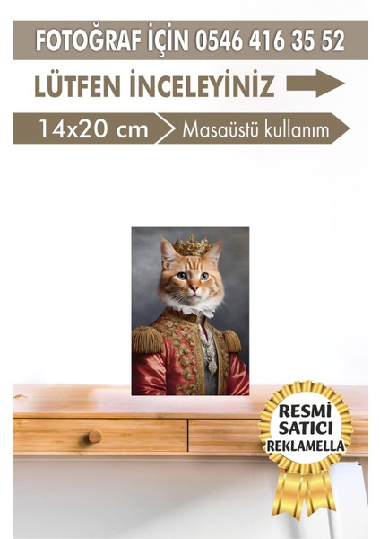 No:27 Kişiye Özel Tasarım Evcil Hayvan Tablosu Patili Hediyelik Kraliyet Kıyafetli Portresi