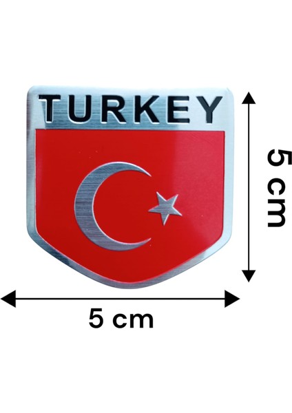 Türk Bayrağı Turkey Yazılı Etiket Metal Sticker 5cm fırsatları