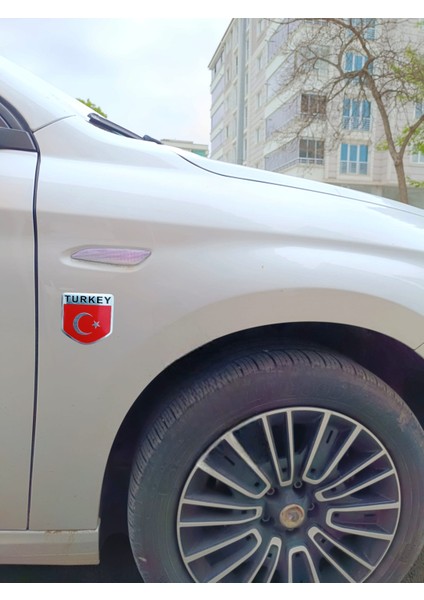 Türk Bayrağı Turkey Yazılı Etiket Metal Sticker 5cm indirimleri