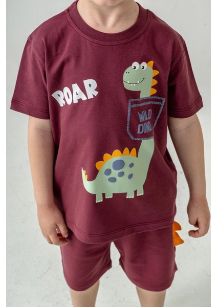 Wild Dino Baskılı Erkek Çocuk Şortlu Takım 50302