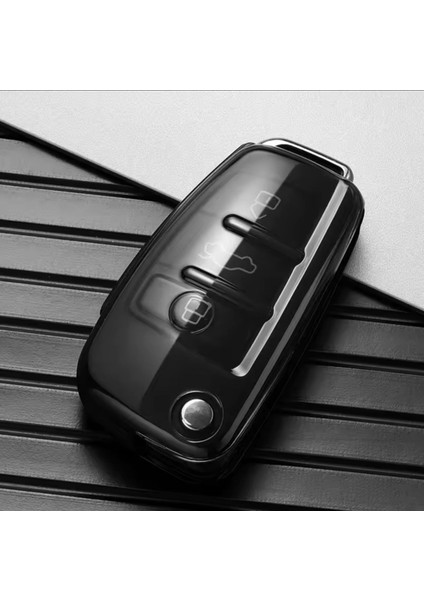 Audi Q2 Premium Şeffaf Füme Anahtar Kılıfı