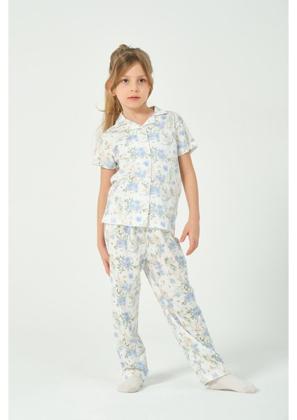 Kız Çocuk Tavşan Desenli Pijama Takımı