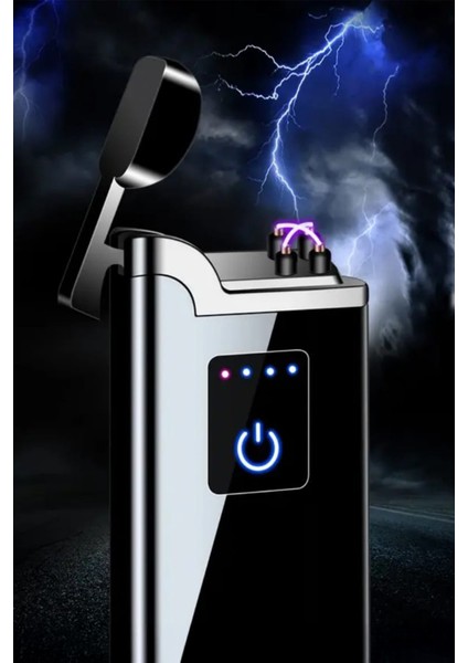 K22 USB Şarjlı 4 Ark Alevsiz Çakmak -New Style