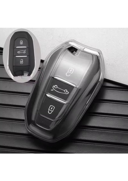 Citroen C4X Sustasız Anahtar Kılıfı Şeffaf