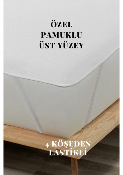 100X200 Sıvı Geçirmez Tek Kişilik Alez Pamuklu Köşe Lastikli