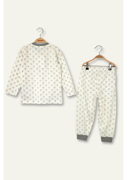 Unisex Çocuk Desenli Pijama Takımı - Bej modelleri