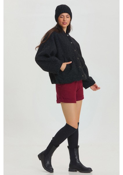 Yumuşak Oversize Bomber Ceket Siyah fiyatları