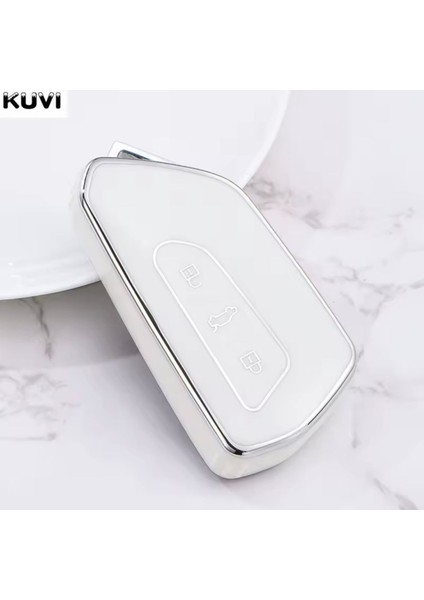 Skoda Superb Anahtar Kılıfı Beyaz-Silver 2024-2025