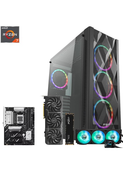 Ryzen 7 9800X3D 32GB Ram 1 Tb M.2 SSD 12GB Prıme Rtx 5070 Oc Masaüstü Bilgisayar