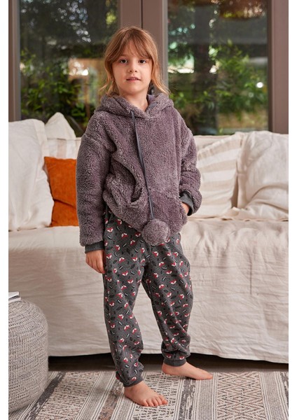 Kız Çocuk Peluş Pijama Takımı