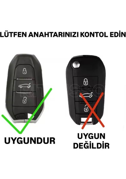 Citroen C4 Sustasız Anahtar Kılıfı Beyaz-Gold fiyatları