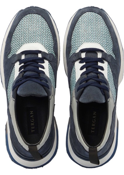 Lacivert Hakiki Süet Deri Erkek Sneaker - E24I1AY56714-D44