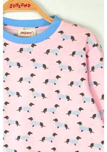 Unisex Çocuk Desenli Pijama Takımı - Pembe modelleri