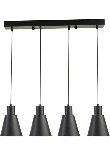 Trend Özel Tasarım Modern Dekoratif Cafe-Mutfak Salon Siyah Renk 4 Lü Sıralı Sarkıt Avize fiyatları