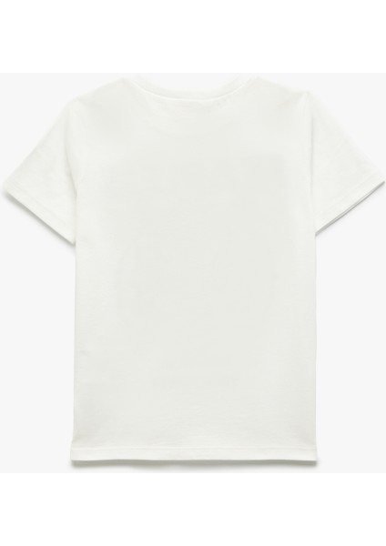 Pamuklu Kaplan Baskılı Kısa Kollu Bisiklet Yaka Tişört fiyatları