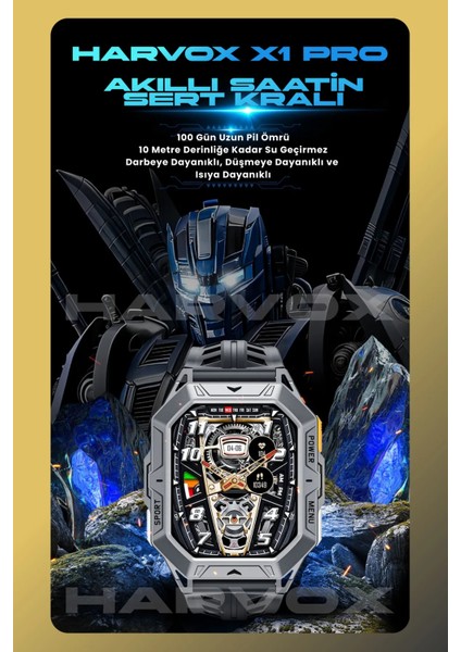 Harvox Watch X1 Pro Saat Iphone ve Android Tüm Telefonlara Uyumlu 100GÜN Sarj Süreli Akıllı Saat