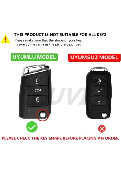 Volkswagen Tiguan Beyaz-Gold Anahtar Kılıfı 2016-2020 modelleri