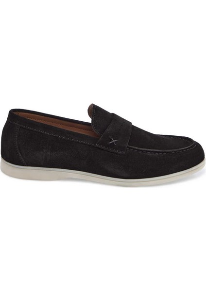Siyah Hakiki Süet Deri Erkek Loafer - E24I1AY56788-A01