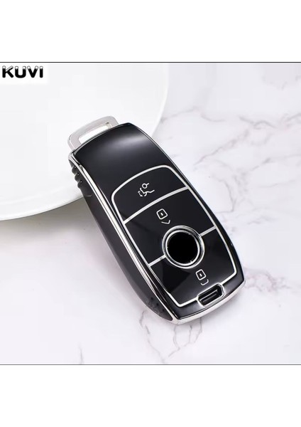 Mercedes A Serisi W177 Siyah-Silver Anahtar Kılıfı