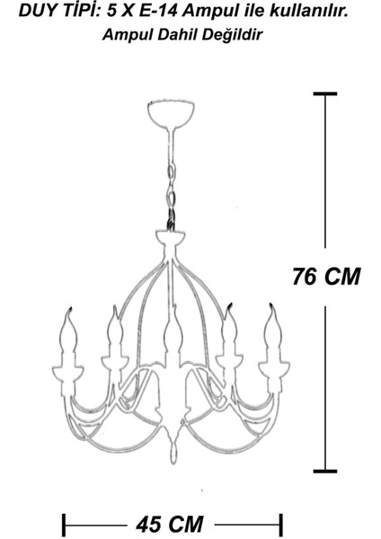 5'lü Metal Aydınlatma Tavana Asılı Avize - Beyaz Pembe renk Seçeneği fiyatları