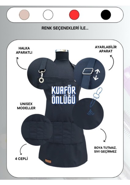 Boya ve Leke Tutmaz, Su Geçirmez Önlük, Master Chef Önlüğü, Çok Amaçlı Önlük, Kuaför Önlüğü, Mutfak Önlüğü, Aşçı Önlüğü
