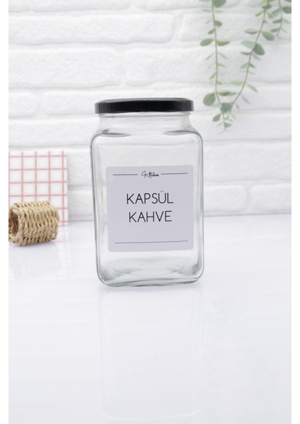 Siyah Kapaklı Cam Saklama Kavanozu, 1000ml, 2'li set, şık ve kullanışlı tasarım