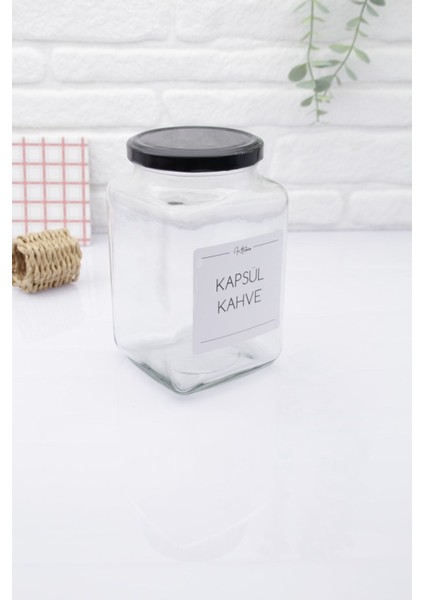 Siyah Kapaklı Cam Saklama Kavanozu, 1000ml, 2'li set, şık ve kullanışlı tasarım modelleri